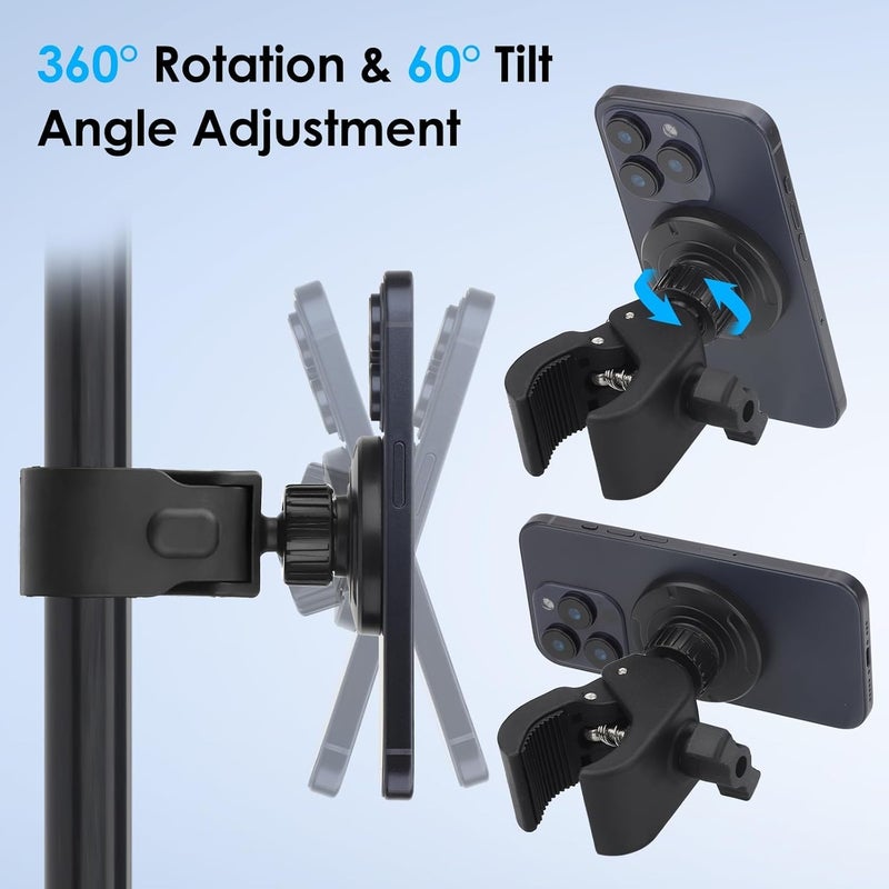 EEEKit Exercise Bike Phone Holder, Magnetic Handlebar Phone Mount for iPhone Magsafe and All Smartphones, for Stationary Treadmill Gym Fitness Equipment - Image 4